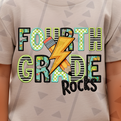 Fourth Grade Rocks Boy Version - DTF Transfer