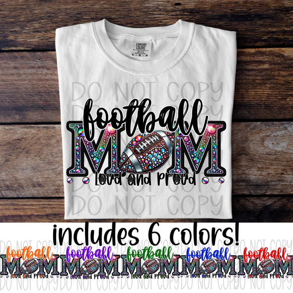 Football Mom Rhinestone - DTF Transfer