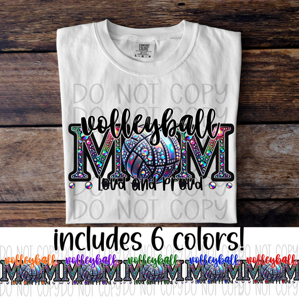 Volleyball Mom Rhinestone - DTF Transfer