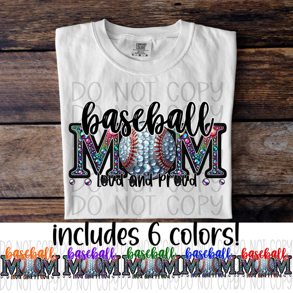 Baseball Mom Rhinestone - DTF Transfer