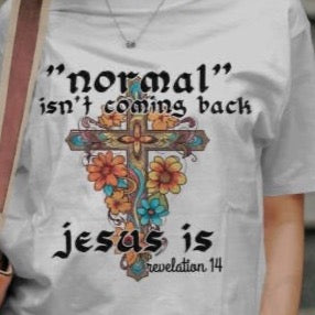 Normal Isn't Coming Back Jesus Is- DTF Transfer