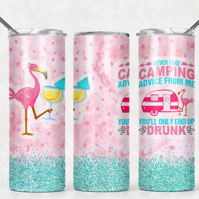 Drunk Flamingo  - 20 oz Skinny Tumbler Sublimation Transfers