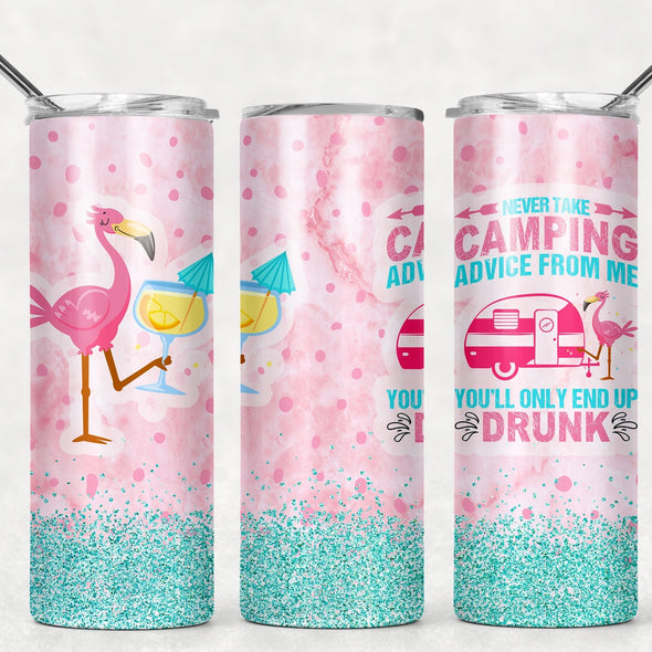 Drunk Flamingo  - 20 oz Skinny Tumbler Sublimation Transfers