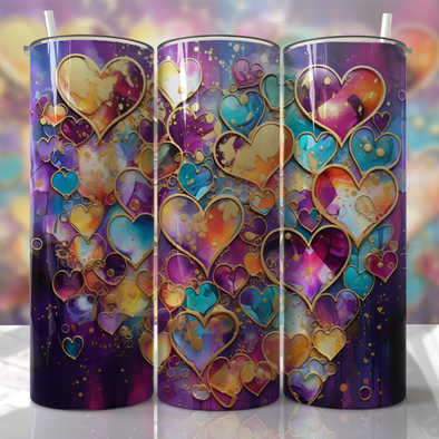 Hearts - 20 oz Skinny Tumbler Sublimation Transfers