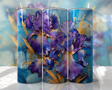 Iris Gold - 20 oz Skinny Tumbler Sublimation Transfers