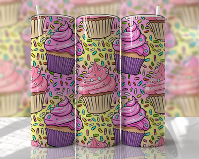 Cupcakes - 20 oz Skinny Tumbler Sublimation Transfers