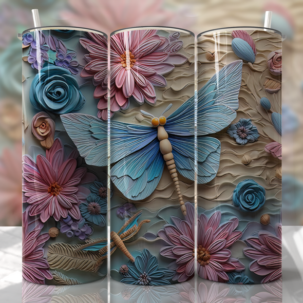 Dragonfly 3D - 20 oz Skinny Tumbler Sublimation Transfers