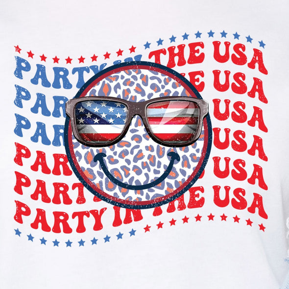 Party In The USA Smiley Face - DTF Transfer