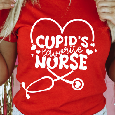 Cupid's Favorite Nurse -  Screen Print Transfer