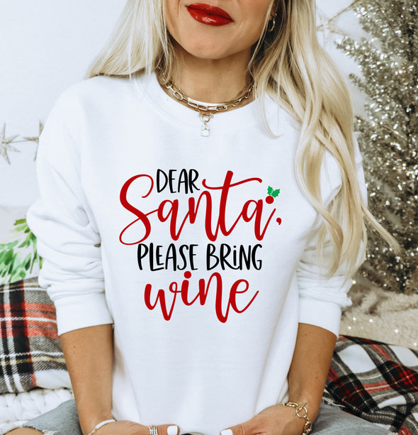 Dear Santa Please Bring Wine - DTF