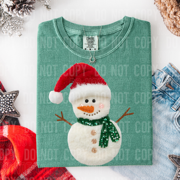 Snowman Faux Fur - DTF