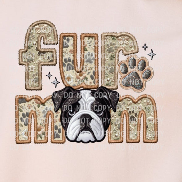 Fur Mom English Bulldog - Black_White M7.PNG-DTF