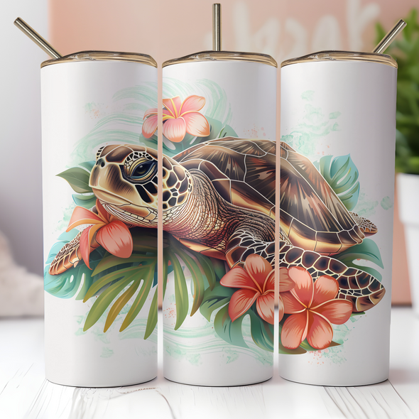 Sea Turtles 2 - 20 oz Skinny Tumbler Sublimation Transfers