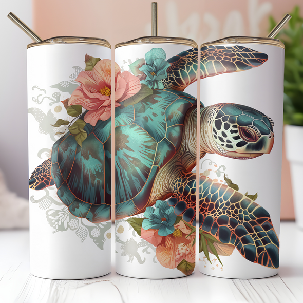 Sea Turtles 3 - 20 oz Skinny Tumbler Sublimation Transfers