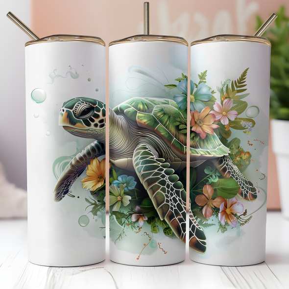 Sea Turtles 6 - 20 oz Skinny Tumbler Sublimation Transfers