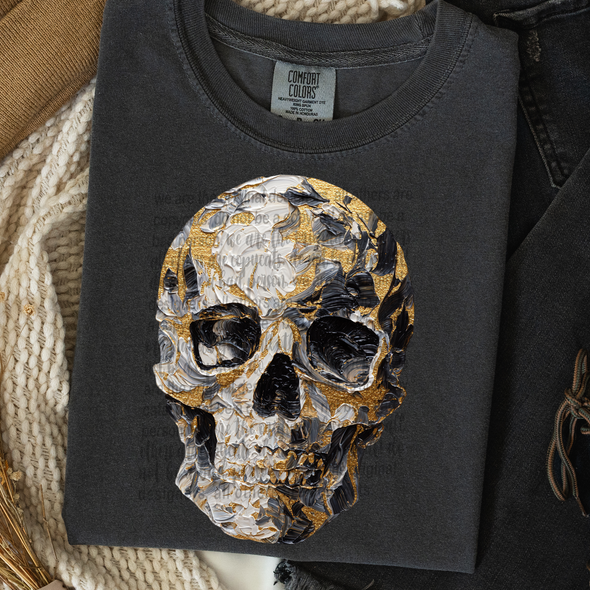 Brushstroke Skull  - DTF Transfer