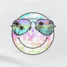 Smiley Face Tie-Dye With Sunglassess -DTF