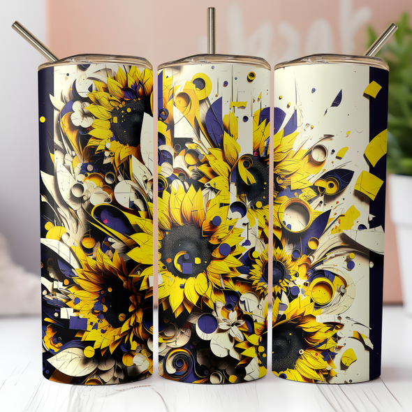 Sunflower Collage -  20 oz Skinny Tumbler Sublimation Transfers