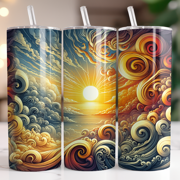 Sunrise Nature - 20 oz Skinny Tumbler Sublimation Transfers