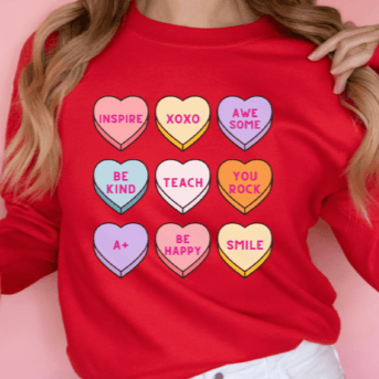 Teacher Valentine's Day Heart - DTF