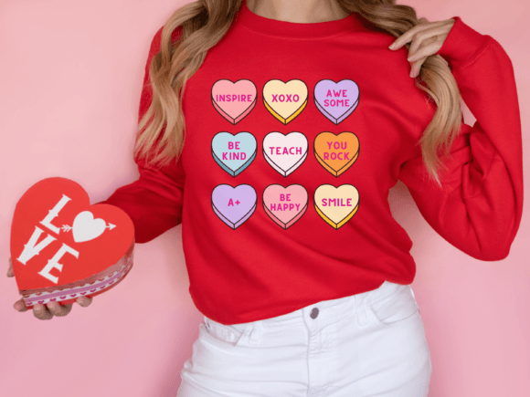 Teacher Valentine's Day Heart - DTF