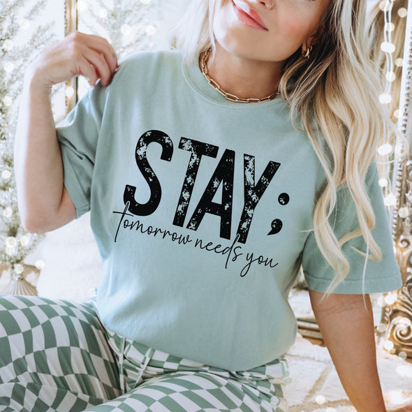 Stay BLACK INK -  Screen Print Transfer