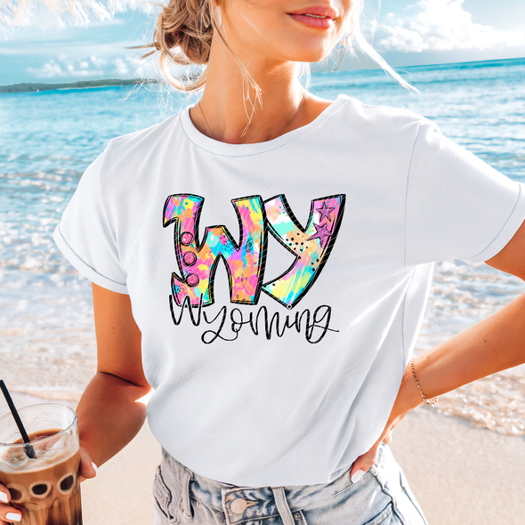Wyoming Neon Splash - DTF Transfer