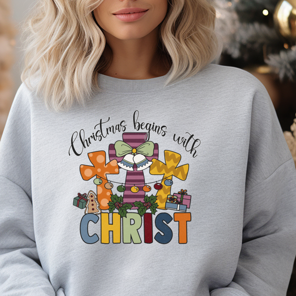 Christmas Begins  With Christ  - DTF