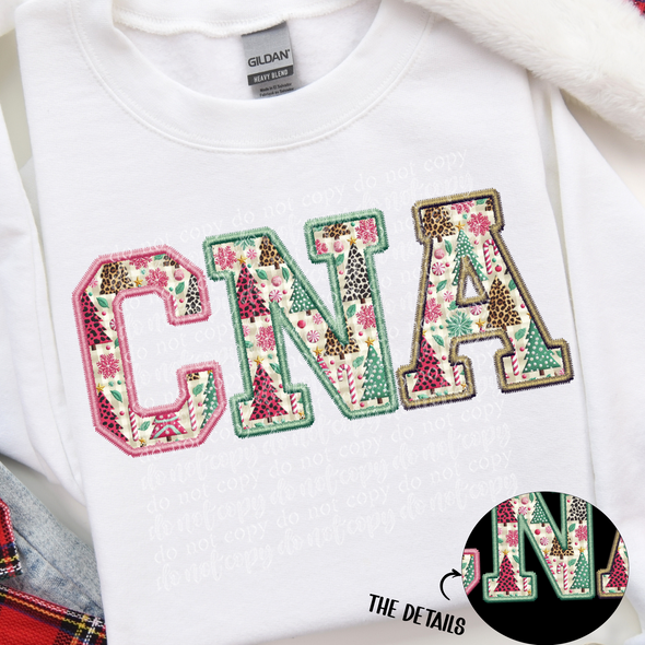 CNA Christmas Fun Faux Embroidery - DTF