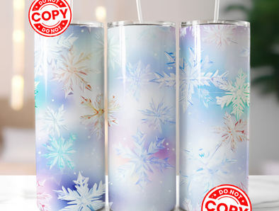 Snow Flakes - 20 oz Skinny Tumbler Sublimation Transfers