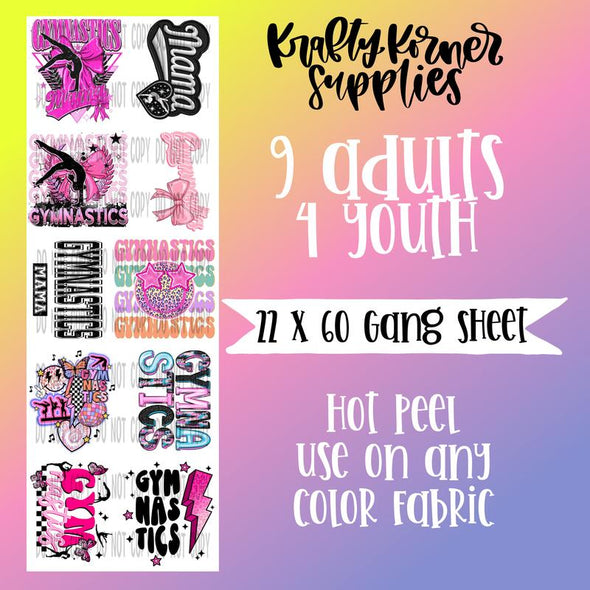 Gymnastics GANG SHEET - DTF Transfer