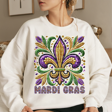 Fleur De Lis Faux Embroidery - DTF