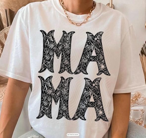 Mama Floral Black - DTF