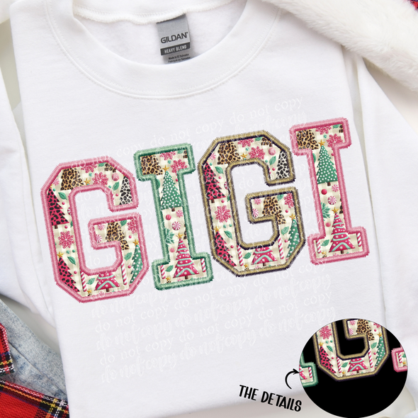 Gigi Christmas Fun Faux Embroidery - DTF