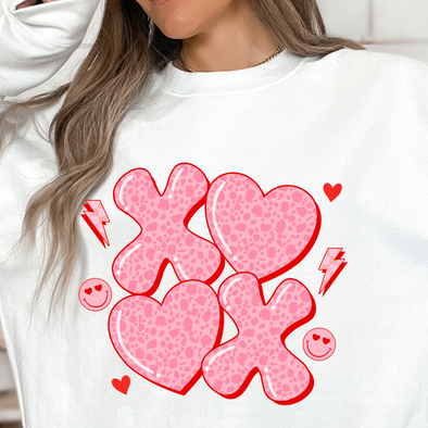 Retro XOXO Smiley Faces Valentine's Day - DTF