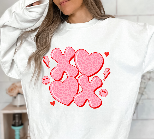 Retro XOXO Smiley Faces Valentine's Day - DTF