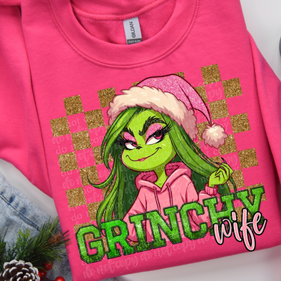 Green Monster Wife Faux - DTF