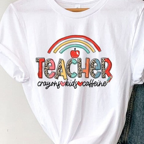 Teacher Crayons Kids Caffeine -  DTF