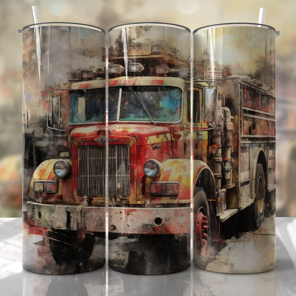 Fire Truck NO WORDS - 20 oz Skinny Tumbler Sublimation Transfers