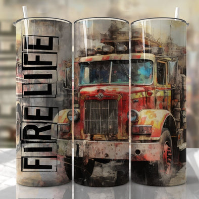 Fire Life - 20 oz Skinny Tumbler Sublimation Transfers