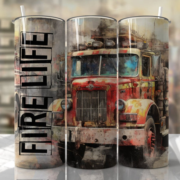 Fire Life - 20 oz Skinny Tumbler Sublimation Transfers