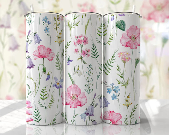 Floral Tumbler - 20 oz Skinny Tumbler Sublimation Transfers