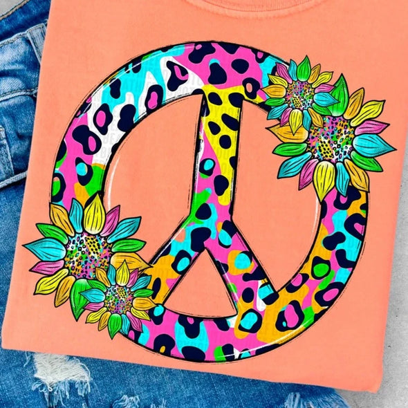 Leopard Sunflower Peace - DTF Transfer