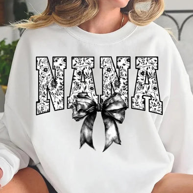 Nana Floral Toile Black - DTF Transfer