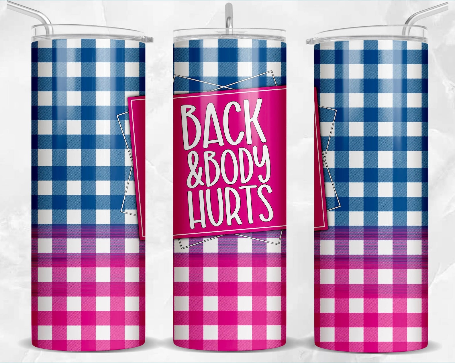 Back & Body Hurts - 20 oz Skinny Tumbler Sublimation Transfers – Krafty ...