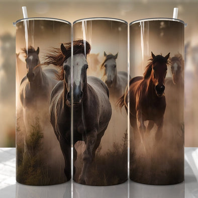 Wild Horses - 20 oz Skinny Tumbler Sublimation Transfers