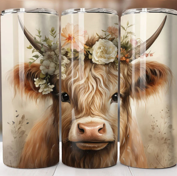 Baby Highland - 20 oz Skinny Tumbler Sublimation Transfers