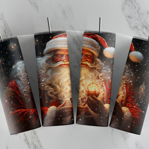 Santa   - 20 oz Skinny Tumbler Sublimation Transfers