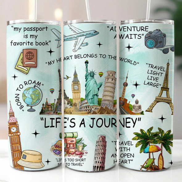 Journey - 20 oz Skinny Tumbler Sublimation Transfers