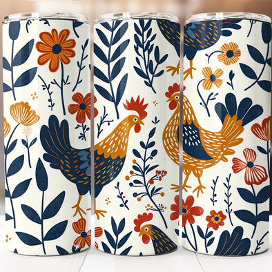 Chickens - 20 oz Skinny Tumbler Sublimation Transfers